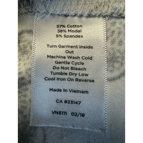 Talbots Medallion Scoop Neck Cap Sleeve Cotton Blend Top Women L White Black - Picture 9 of 9